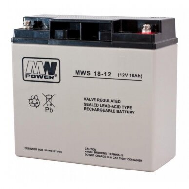 Akumuliatorius MWS 18-12 MWPower VRLA AGM 18Ah 12V