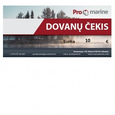 Dovanų Čekis apsipirkimui internetu 10 Eur