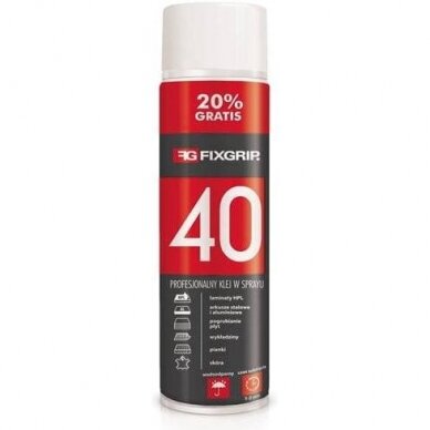 Spray Glue for vinyl & carpets FixGrip 40 spray 600ml