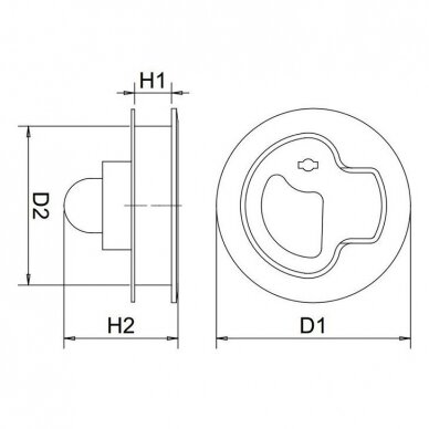 Hatch handle (62mm Ø, stainless steel AISI316) 1