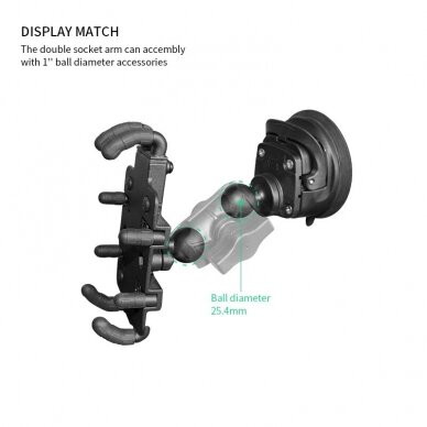 Double Socket Arm, B size, 6cm 2