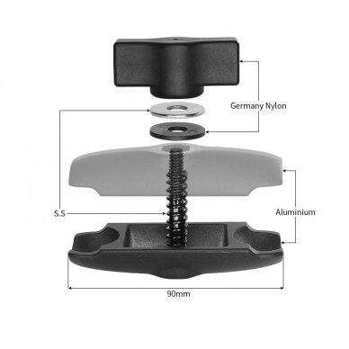 Double Socket Arm, B size, 9cm 3