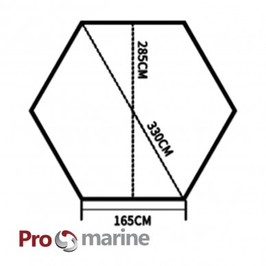 Palapinė Pop-up ProMarine šešiakampė 330T (330*285*180cm, šiltinta pilka/juoda) 12