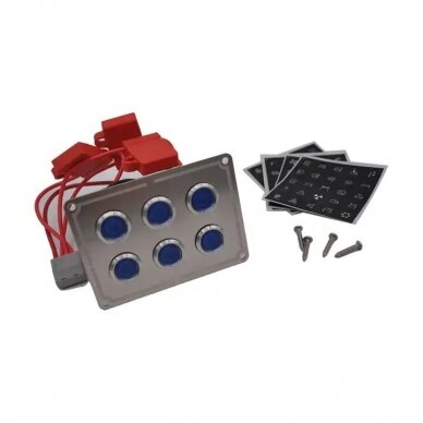 Waterproof Stainless Steel Button Switch Panel (80x110 mm stainless steel, 6 switches) 1