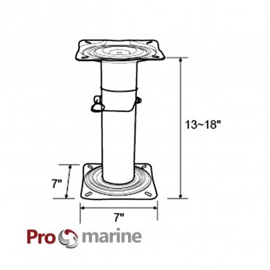 Sėdynės pjedestalas ProMarine reg. aukščio (30-44cm) 1