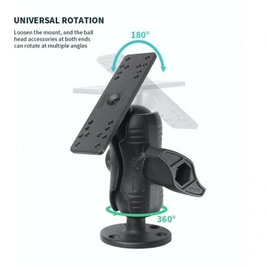 Mounting platform  with ball, D size, rectang.158x 51mm 4