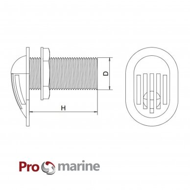 Vandens įsiurbimo detalė su grotelėmis Promarine 1